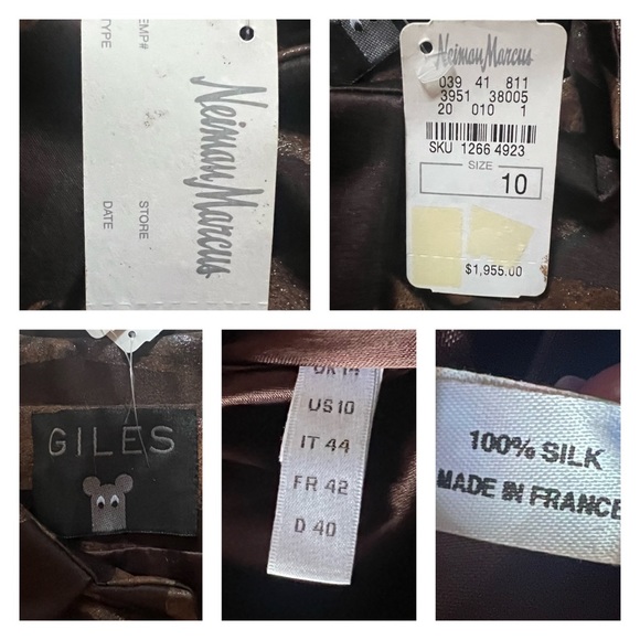 New! GILES DEACON Runway Painted Silk Shirt Dress - Picture 9 of 9